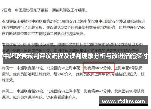中超联赛裁判评议流程及误判现象分析与改进措施探讨