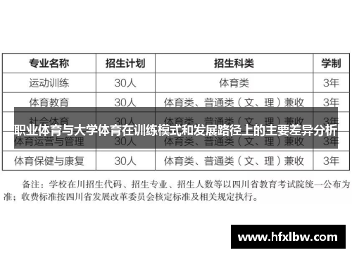 职业体育与大学体育在训练模式和发展路径上的主要差异分析
